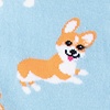 Light Blue Carded Cotton Corgi Gang Small-Medium Sock