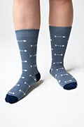 Fish Bone Light Blue Sock Photo (2)