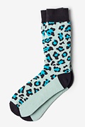 Leopard Print Light Blue Sock Photo (0)