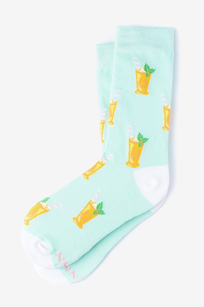 Light Blue Carded Cotton Mint Julep Please Women's Sock | Ties.com
