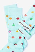 Mixed Fruit Light Blue Sock Photo (2)