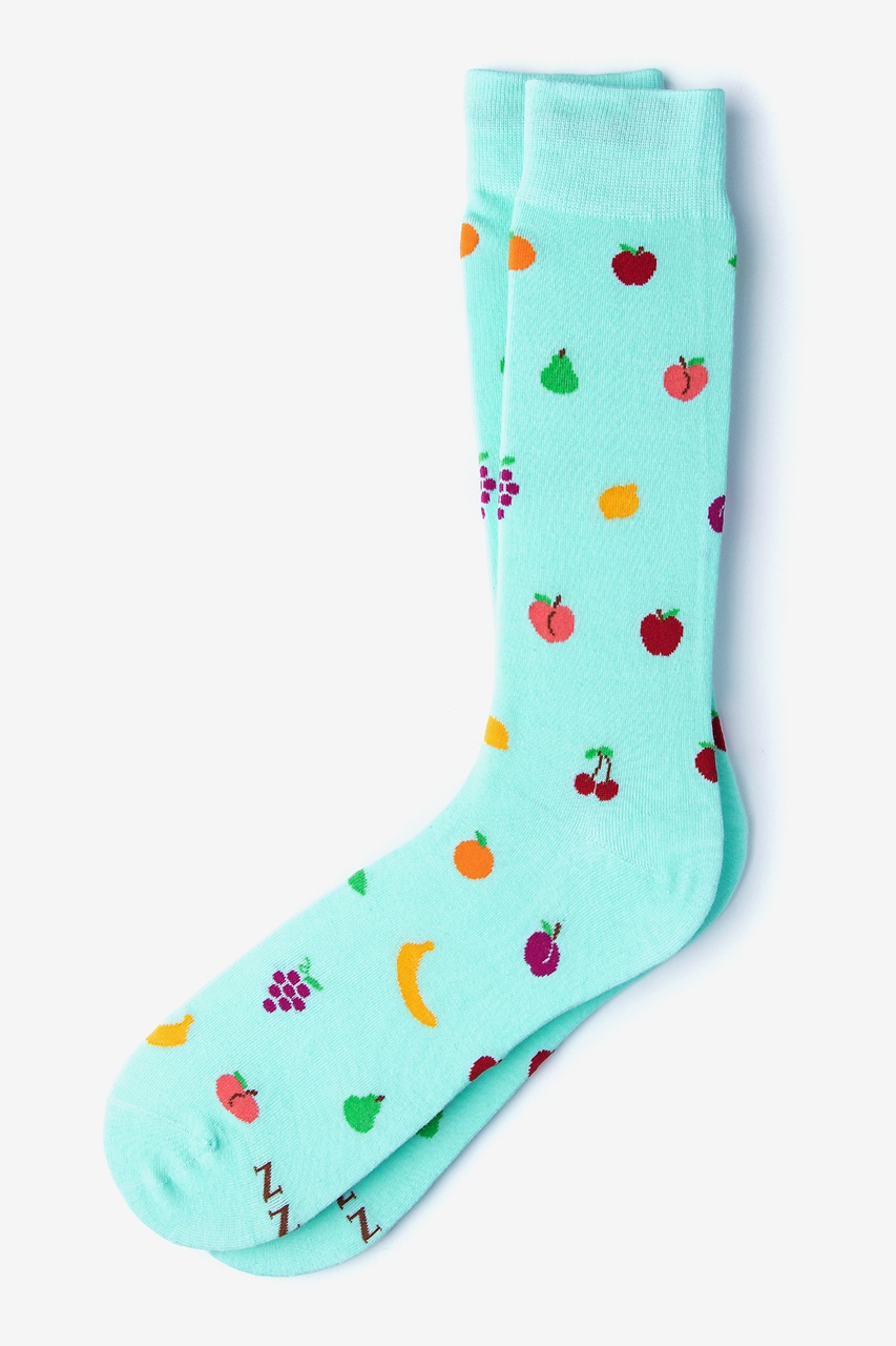 Aqua Mixed Fruit Sock | Foodie Sock | Ties.com