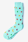 Mixed Fruit Light Blue Sock Photo (0)