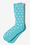 Snowflakes Light Blue Sock Photo (0)