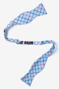Light Blue Reece Check Self-Tie Bow Tie Photo (1)