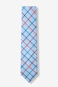 Light Blue Reece Check Skinny Tie Photo (1)