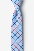 Light Blue Reece Check Skinny Tie Photo (0)