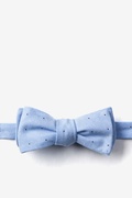 Light Blue Warner Cotton Polka Dots Batwing Bow Tie Photo (0)