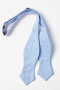 Light Blue Warner Cotton Polka Dots Diamond Tip Bow Tie Photo (1)