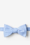 Light Blue Warner Cotton Polka Dots Self-Tie Bow Tie Photo (0)