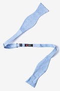 Light Blue Warner Cotton Polka Dots Self-Tie Bow Tie Photo (1)