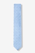 Light Blue Warner Cotton Polka Dots Skinny Tie Photo (1)