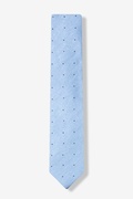 Light Blue Warner Cotton Polka Dots Skinny Tie Photo (1)