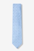 Light Blue Warner Cotton Polka Dots Skinny Tie Photo (0)