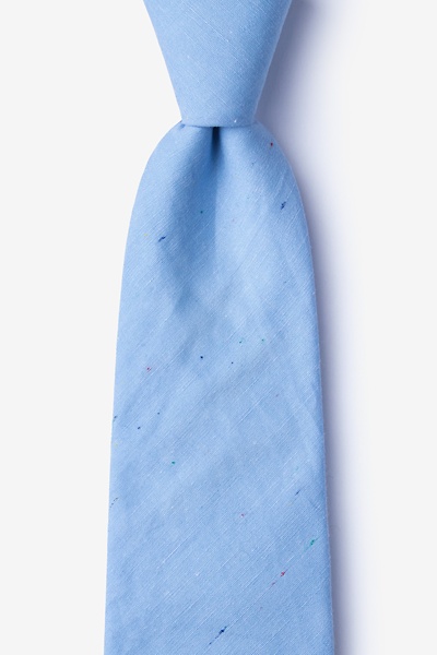 Light Blue Cotton Teague Extra Long Tie