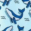 Light Blue Microfiber Blue Whales