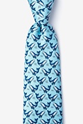 Blue Whales Light Blue Extra Long Tie Photo (0)