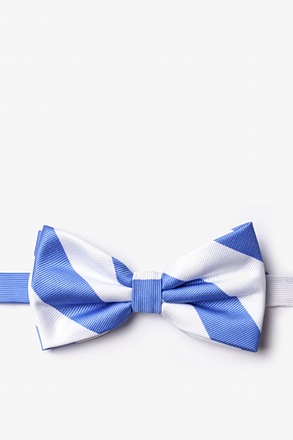 Carolina Blue & White Stripe Light Blue Pre-Tied Bow Tie