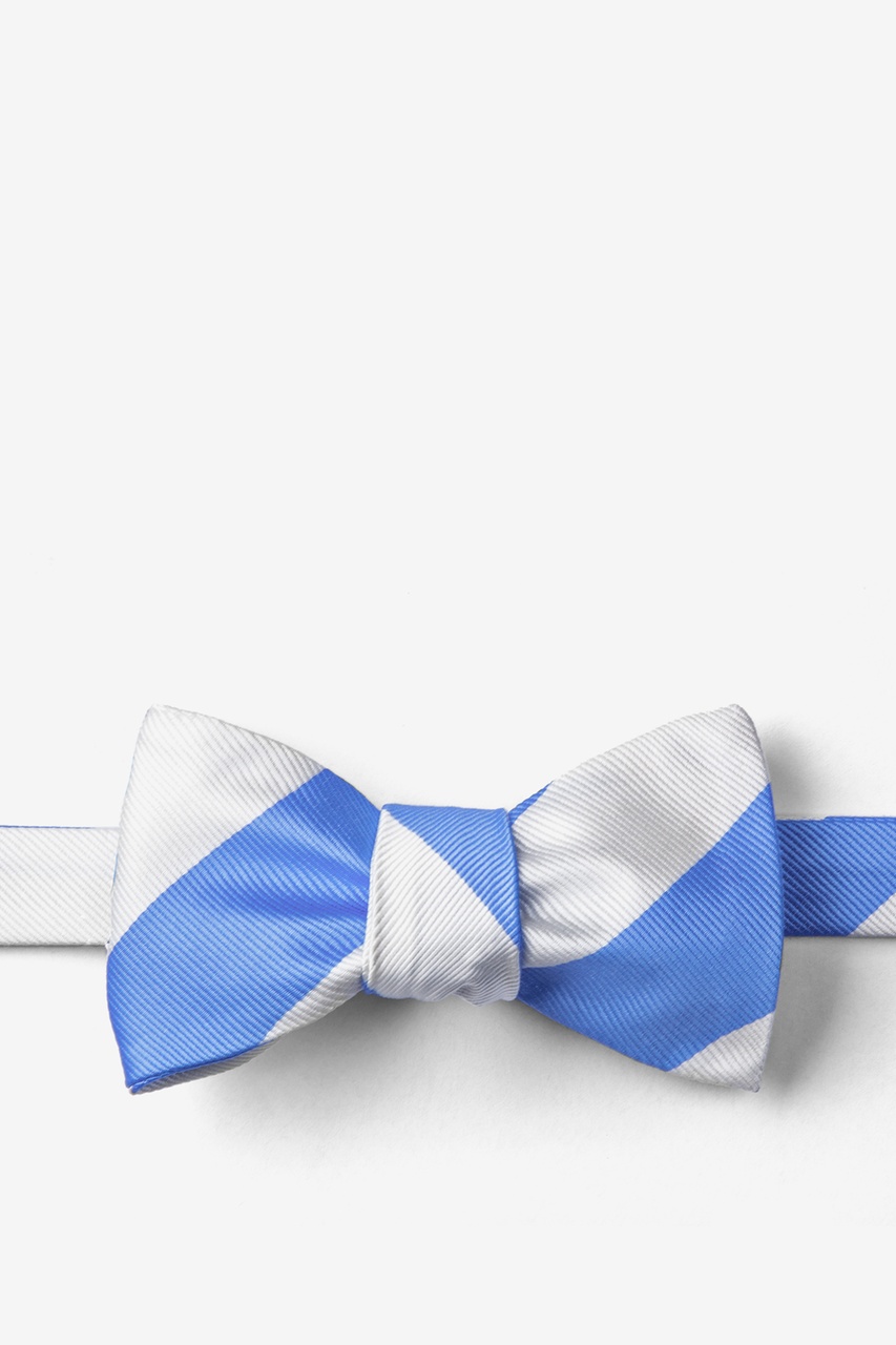 Carolina Blue & White Stripe Light Blue Self-Tie Bow Tie Photo (0)