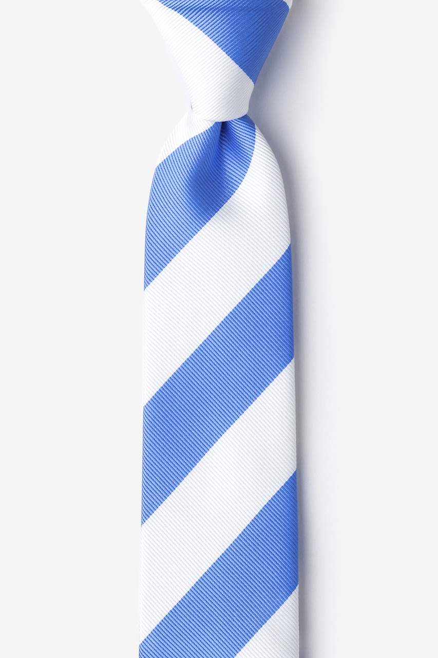 Carolina Blue & White Stripe Light Blue Skinny Tie Photo (0)