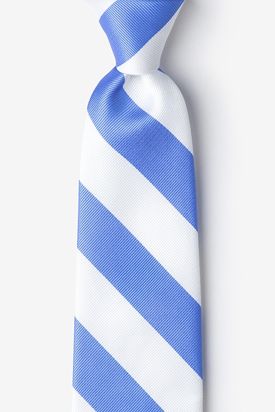 Light Blue Microfiber Carolina Blue & White Stripe Tie