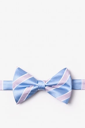 Jefferson Stripe Light Blue Pre-Tied Bow Tie