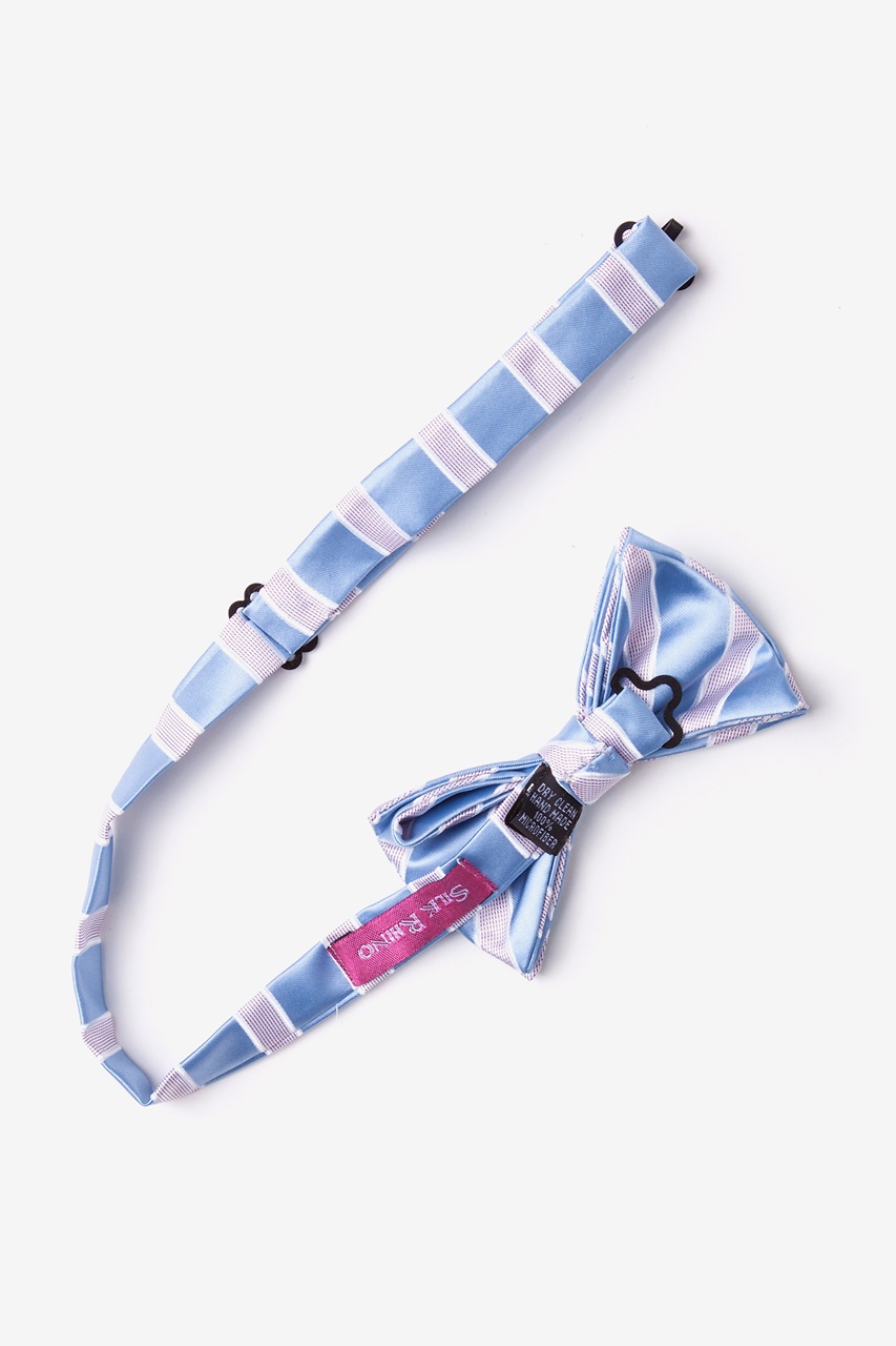 Jefferson Stripe Light Blue Pre-Tied Bow Tie Photo (1)