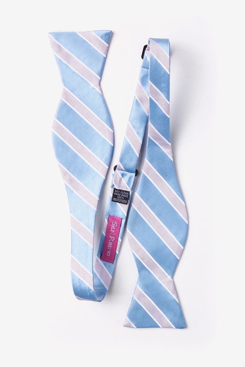 Jefferson Stripe Light Blue Self-Tie Bow Tie Photo (1)
