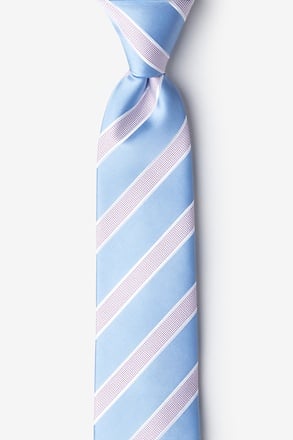 _Jefferson Stripe Light Blue Skinny Tie_