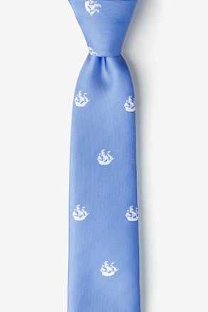 Ships Ahoy Light Blue Skinny Tie