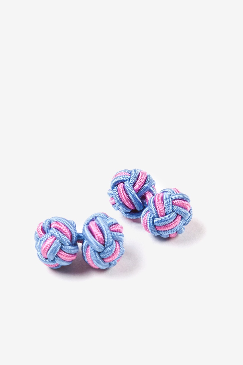 Light Blue and Pink Knot Cufflinks Photo (0)