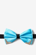 Metal-Tipped Light Blue Pre-Tied Bow Tie Photo (0)