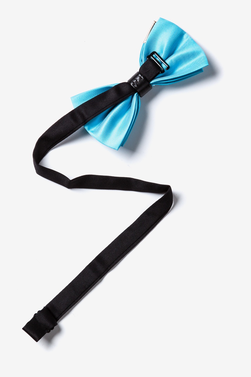 Metal-Tipped Light Blue Pre-Tied Bow Tie Photo (1)