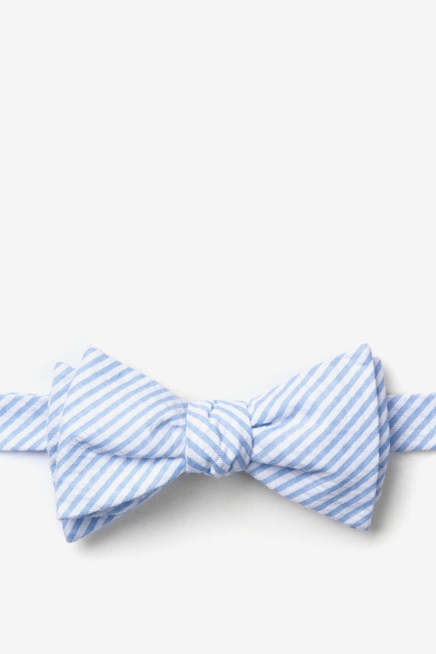 Light Blue Seersucker Kensington Butterfly Self Tie Bow Tie | Ties.com