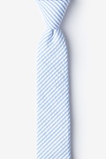 Light Blue Kensington Seersucker Skinny Tie Photo (0)