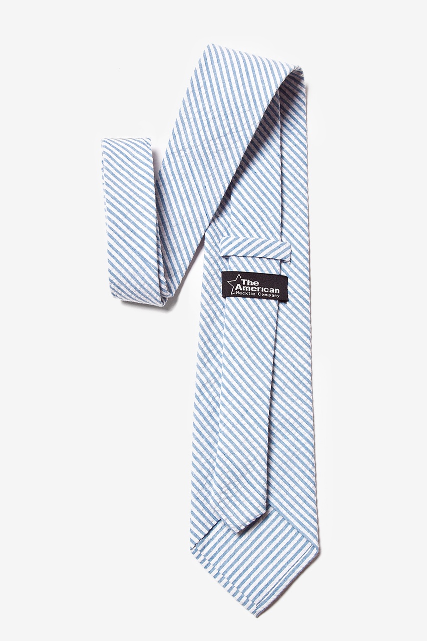 Seersucker Blue Cotton Stripe Tie | Ties.com