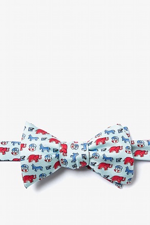 Get Out the Vote Light Blue Self-Tie Bow Tie