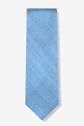 Light Blue Solid Stitch Extra Long Tie Photo (0)