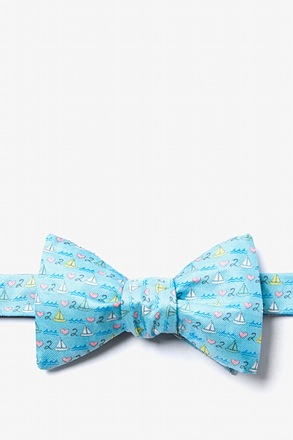 Love 2 Sail Light Blue Self-Tie Bow Tie