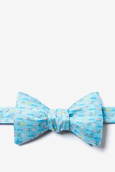 Boat & Heart Light Blue Bow Tie | Sailor Nautical Bow Ties | Ties.com