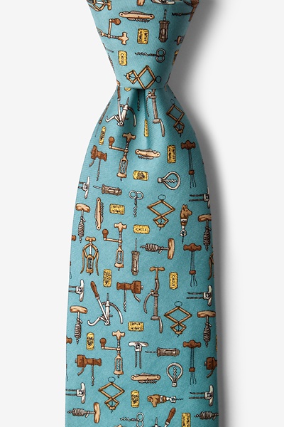 Light Blue Silk Love to Screw Tie