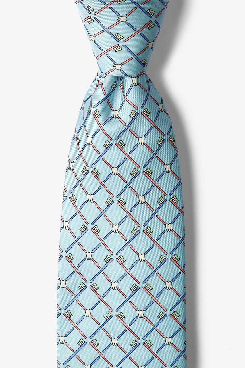 Toothbrush Light Blue Silk Tie | Dentist Neckties | Ties.com
