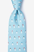 Snowmen in the Snow Light Blue Tie Photo (0)