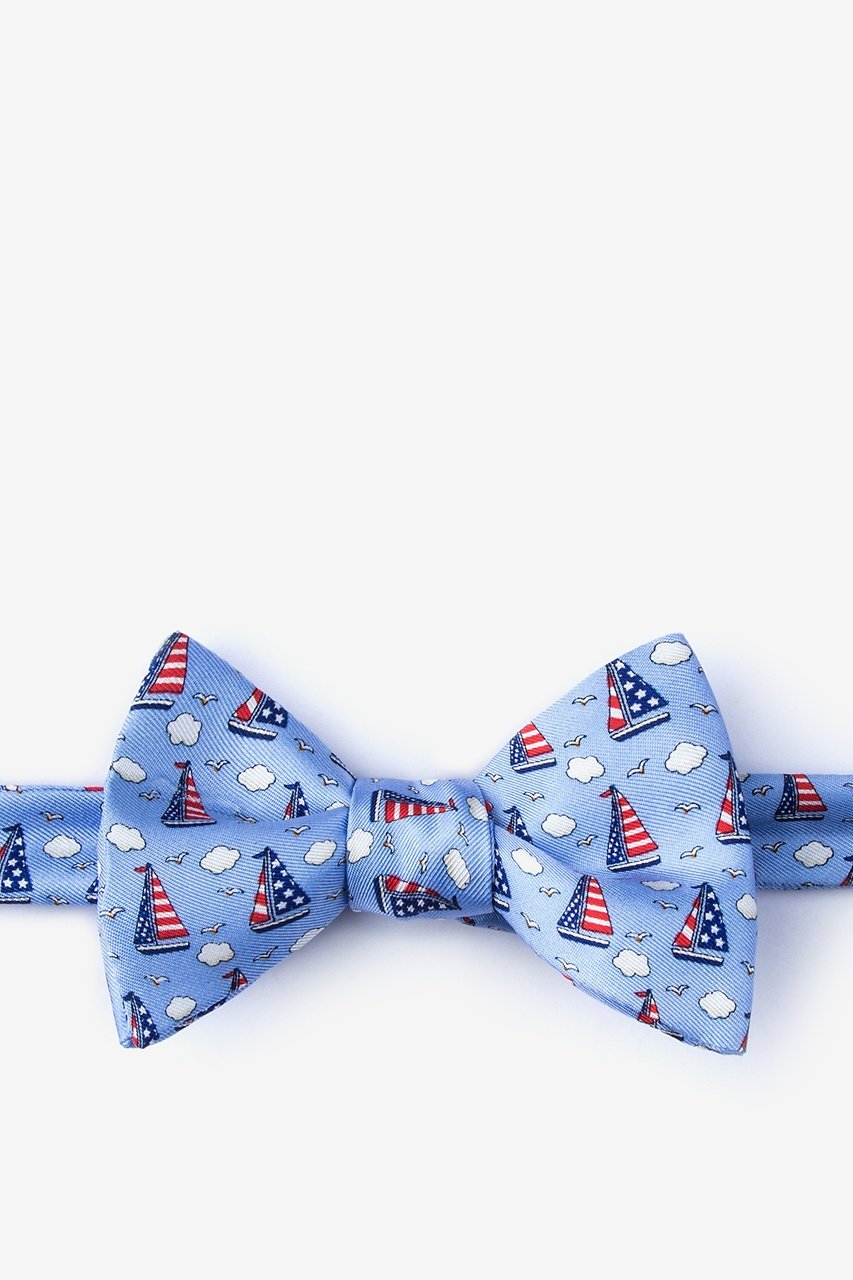 Starboard & Stripes Light Blue Self-Tie Bow Tie Photo (0)