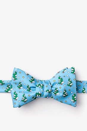 Tree-mendous Light Blue Self-Tie Bow Tie