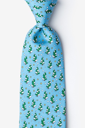 Tree-mendous Light Blue Tie