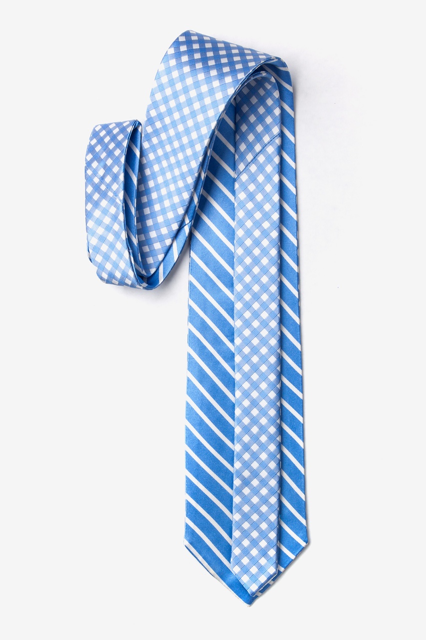 Light Blue Silk Two Sided Stripe and Check Tie | Ties.com