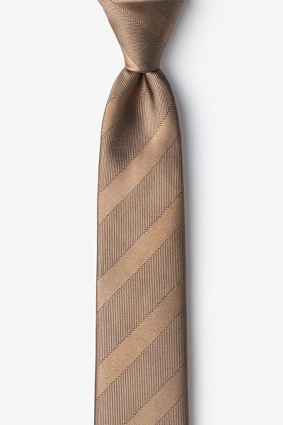 Light Brown Silk Granham Skinny Tie