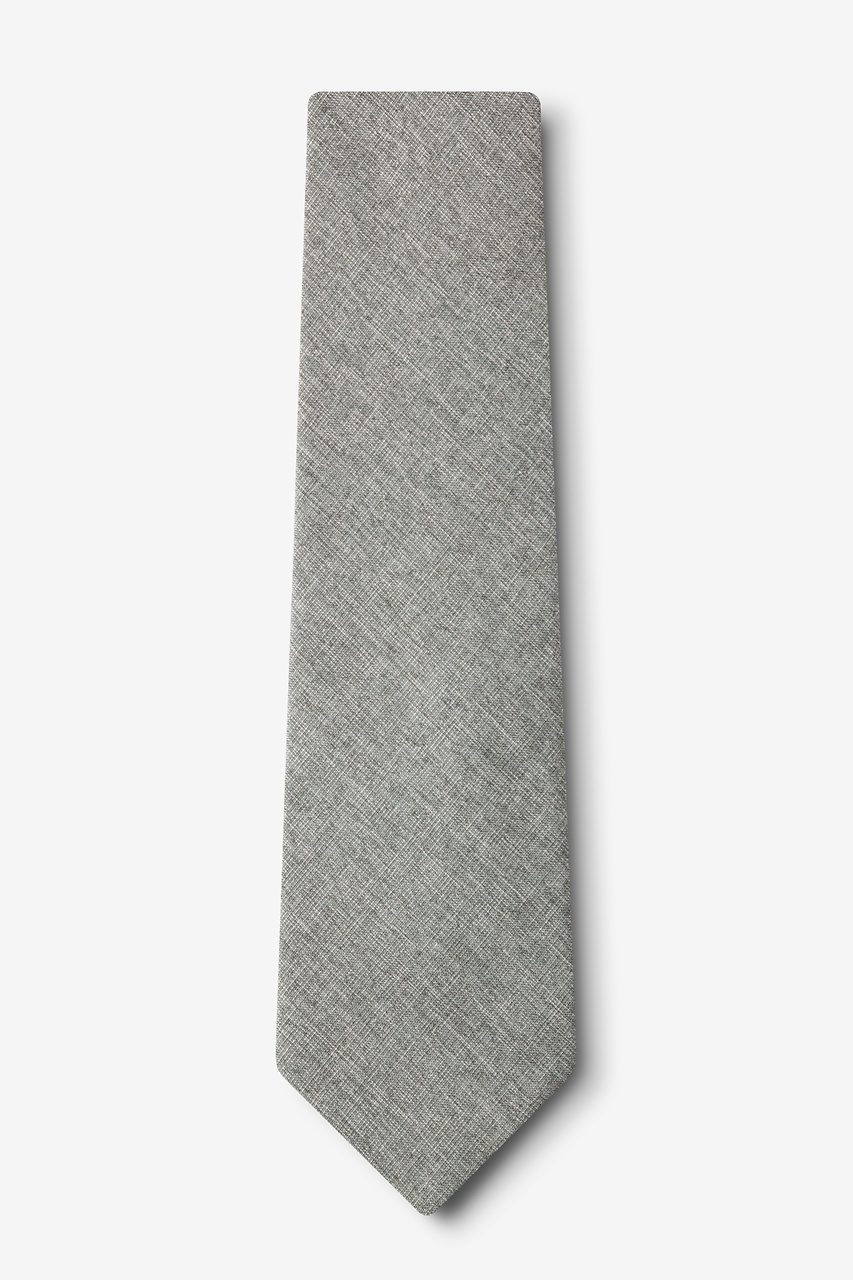Light Gray Cotton Denver Extra Long Tie | Ties.com