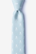 Skull and Polka Dot Light Gray Skinny Tie Photo (0)